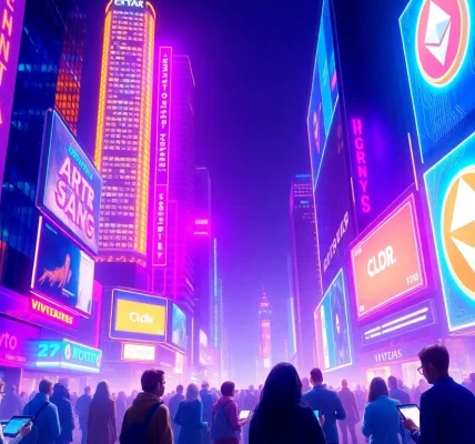 Explore advanced Crypto concepts and innovations in a vibrant cityscape setting.